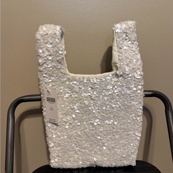 Anthropologie Handbags - Paillette White Sequin Bag By Anthropologie NWT